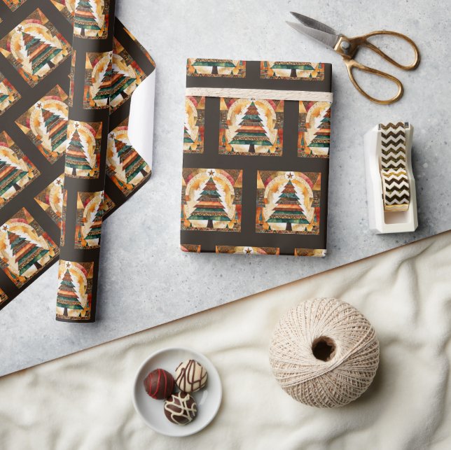 Papier Cadeau Arbre de Noël dans l'art abstrait 44 - Amusants (Artisanat)