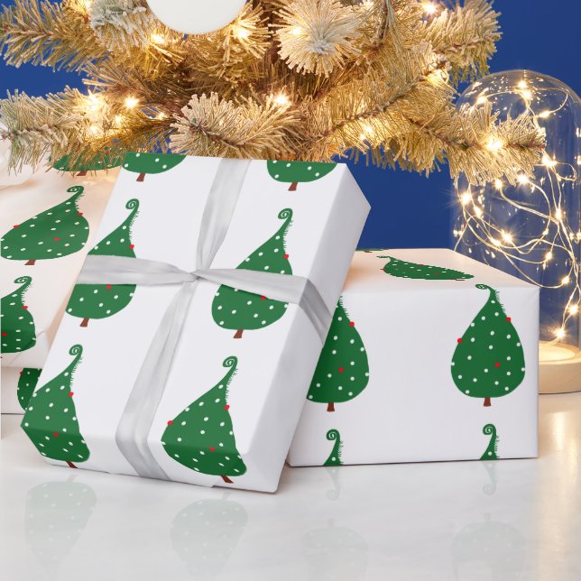 Papier Cadeau Arbre de Noël décoré d'épinette grand Noël (Vacances)