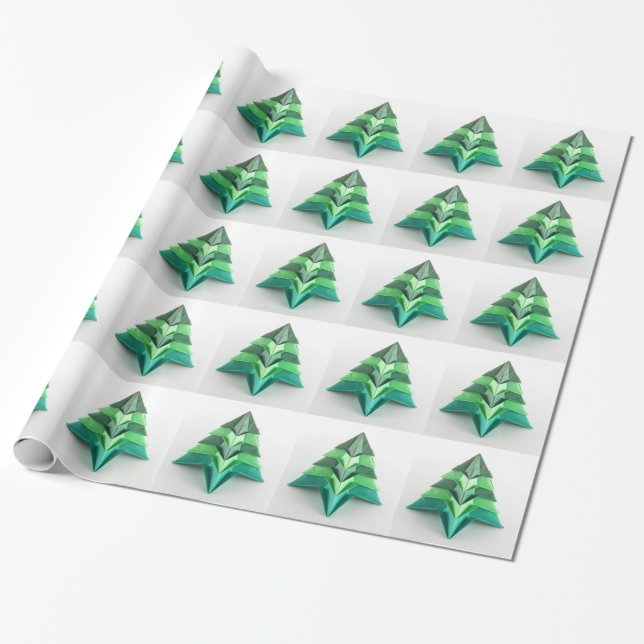 Papier Cadeau Arbre de Noël d'origami (Déroulé)