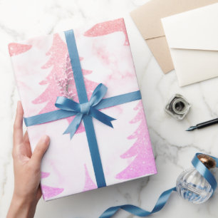 Papier Cadeau Arbre de Noël élégant en marbre holographique