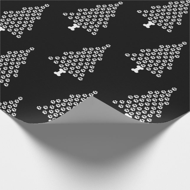 Papier Cadeau Arbre de Noël Empreinte de patte (Coin)