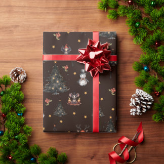 Papier Cadeau Arbre de Noël gothique Snowman Animaux