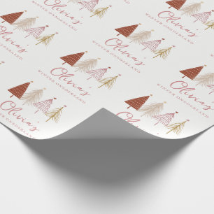 Papier Cadeau Arbre de Noël Hiver Onderland Girl 1er anniversair