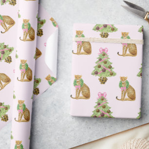 Papier Cadeau Arbre de Noël léopard Prépa Aquarelle