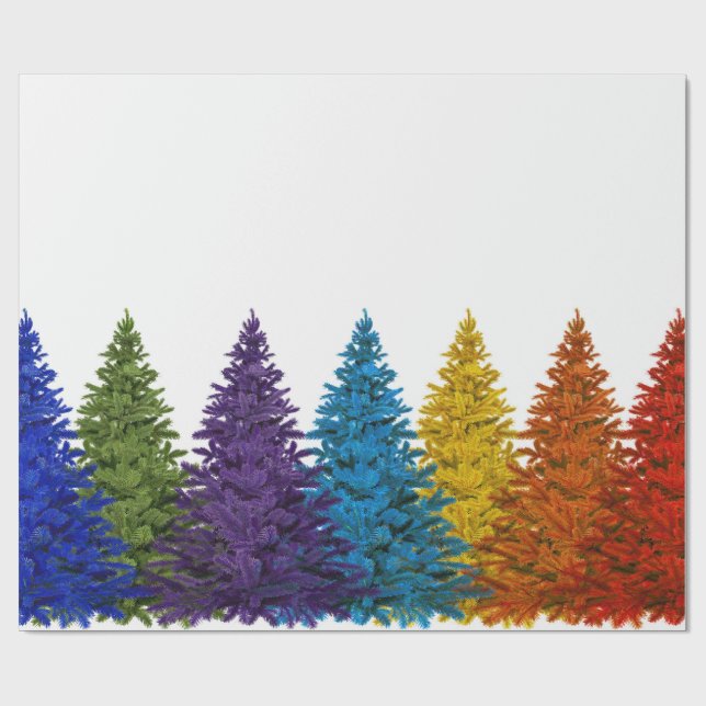 Papier Cadeau Arbre de Noël lesbien de drapeau d'arc-en-ciel de (Plat)