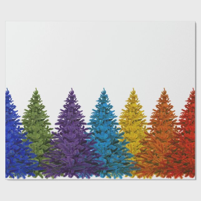 Papier Cadeau Arbre de Noël lesbien de drapeau d'arc-en-ciel de (Plat)