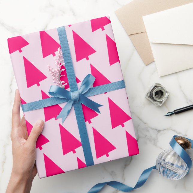 Papier Cadeau Arbre de Noël Pastel Pink (Cadeaux)