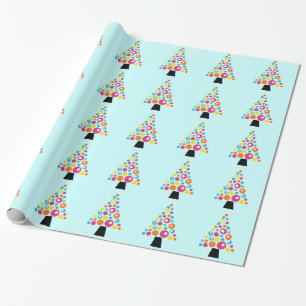 Papier Cadeau Arbre de Noël pointillé