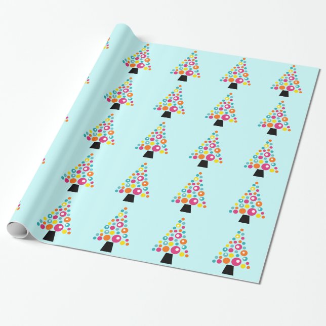 Papier Cadeau Arbre de Noël pointillé (Déroulé)