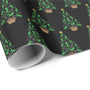 Papier Cadeau Arbre de Noël pour filles de football féminin