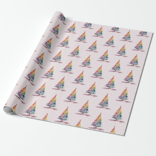 Papier Cadeau Arbre de Noël Rainbow
