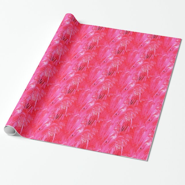Papier Cadeau Arbre de Noël rose brillant (Déroulé)