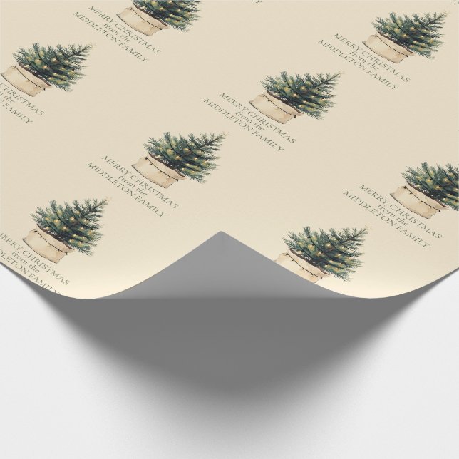 Papier Cadeau Arbre de Noël rustique minimal (Coin)