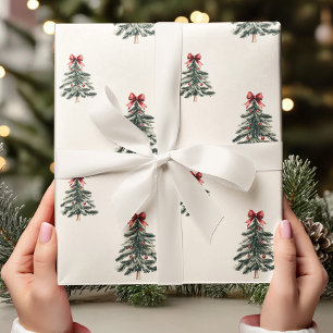 Papier Cadeau Arbre de Noël Vintage avec minimaliste de la mâcho