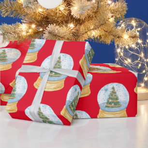 Papier Cadeau Arbre de Noël Waterglobes