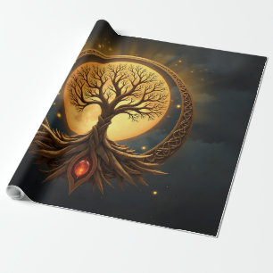 Papier Cadeau Arbre de Vie – Illumination au Clair de Lune