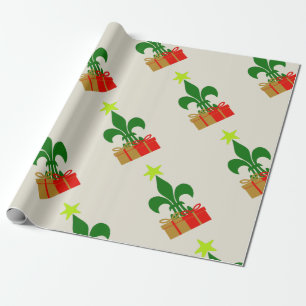 Papier Cadeau Arbre et cadeau de Noël de la Louisiane Fleur De