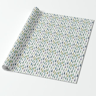 Papier Cadeau Arbre mince Motif rétro Noël et cadeau d'hiver