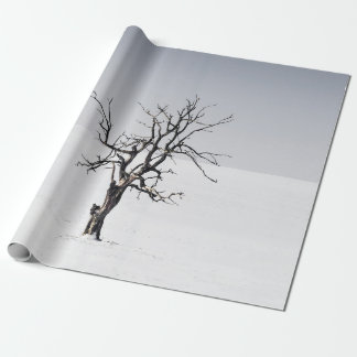 PAPIER CADEAU ARBRE NÉ AU MILIEU DE LA NEIGE