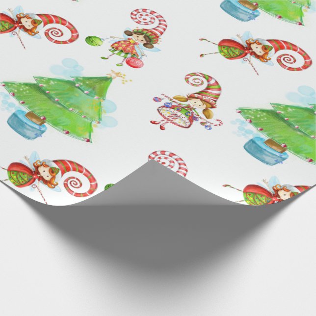 Papier Cadeau Arbres de Noël et enveloppe de cadeau de fées (Coin)