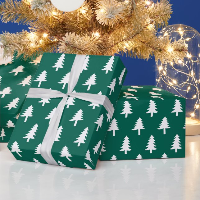 Papier Cadeau Arbres de Noël | Papier d'enveloppement de vacance (Vacances)