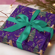 Arbres de Noël & tigres motif personnalisé arrière