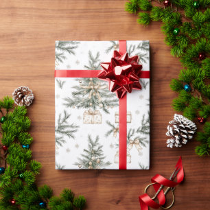 Papier Cadeau Arbres de Noël vintage neutres