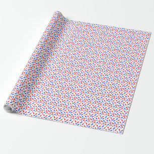 Papier Cadeau Arc-en-ciel arrose rouge blanc bleu américain drap