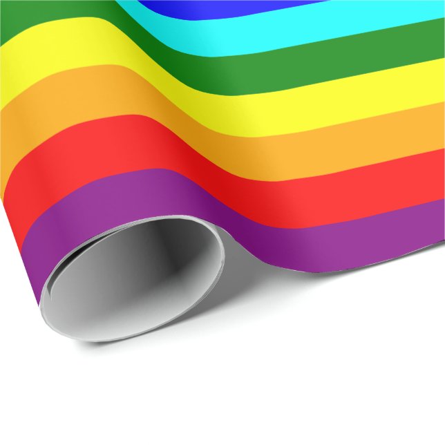 Papier Cadeau Arc-en-ciel classique lumineux (Coin rond)