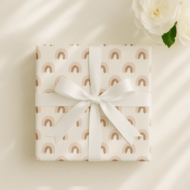 Papier Cadeau Arc-en-ciel de Boho, crèche neutre pour les femmes (Créateur téléchargé)
