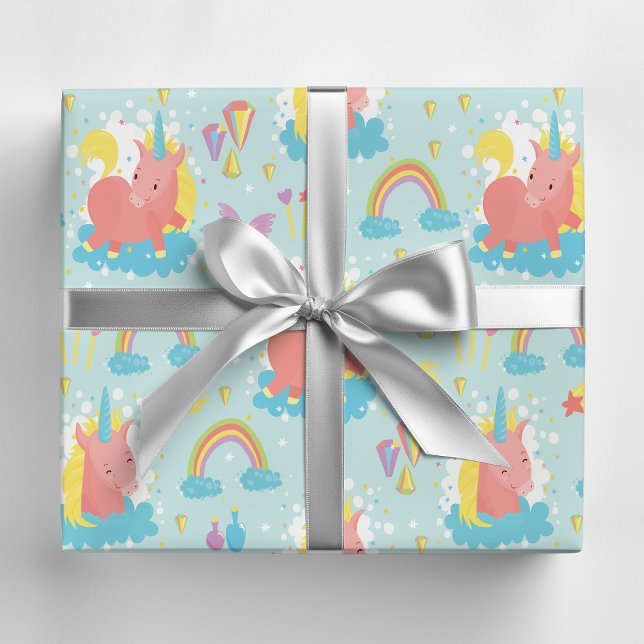 Papier Cadeau Arc-en-ciel de licorne magique (Créateur téléchargé)