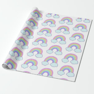 Papier Cadeau Arc-en-ciel en pastel mignon