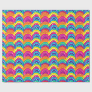 Papier Cadeau Arc-en-ciel et Motif d'onde coloré sans fil