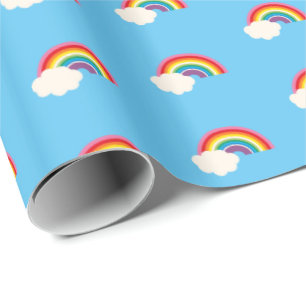 Papier Cadeau Arc En Ciel Et Nuages