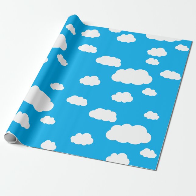 Papier Cadeau Arc-en-ciel et nuages mignons 1er anniversaire (Déroulé)