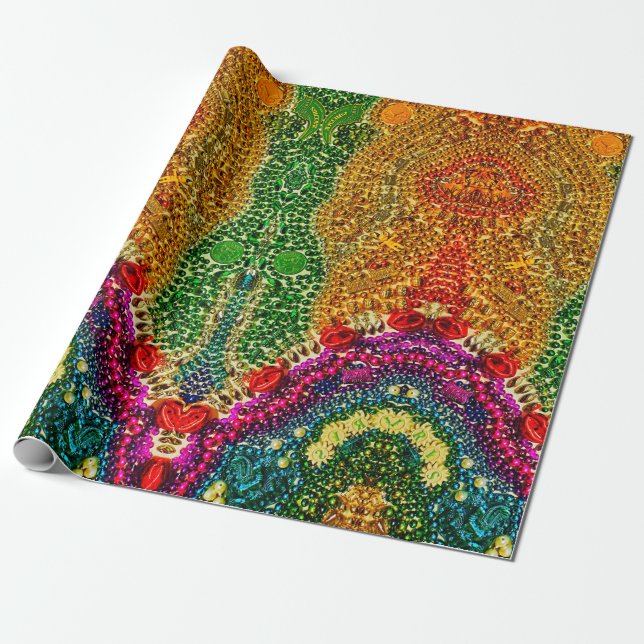 Papier Cadeau Arc-en-ciel Mardi Gras Papier d'enveloppement (Déroulé)