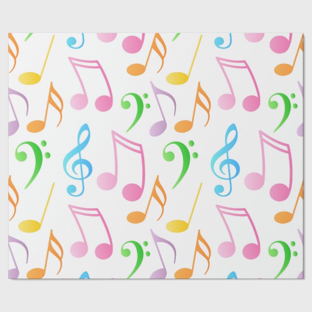 Papier Cadeau Arc-en-ciel - Notes musicales enveloppant du papie (Couture)
