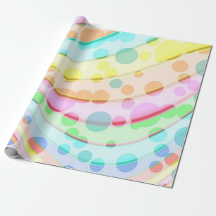 Papier Cadeau Arc-en-ciel pastel de rubans et bulles