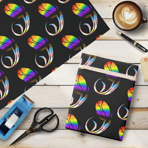 Papier Cadeau Arc-en-ciel vibrant minimaliste Tulipe LGBTQ+
