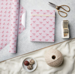 Papier Cadeau arc rose motif Saint-Valentin