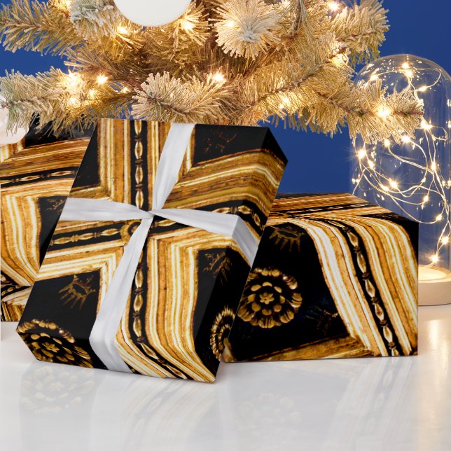 Papier Cadeau Architecture noire et or (Vacances)