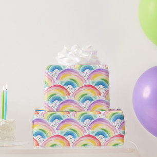 Papier Cadeau Arcs-en-ciel et fleurs de couleur arc-en-ciel