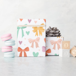 Papier Cadeau Arcs et cœurs multicolores