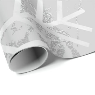 Papier Cadeau Argent de gris de marbre de vacances de Noël de