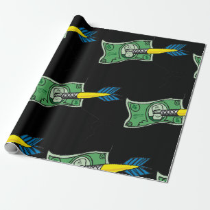 Papier Cadeau Argent des fléchettes