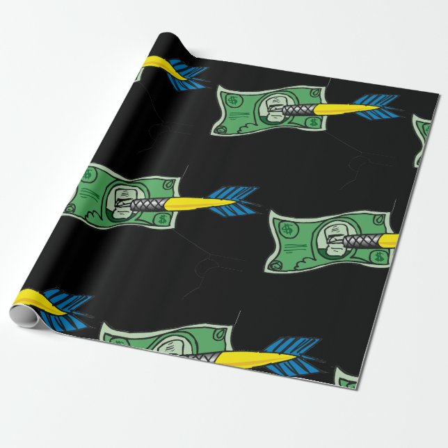 Papier Cadeau Argent des fléchettes (Déroulé)