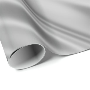 Papier Cadeau Argent Gris Faux Satin Tissu Look