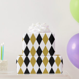 Papier Cadeau Argyle noir et or