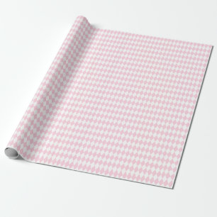 Papier Cadeau Arlequin rose pâle et blanc moyen