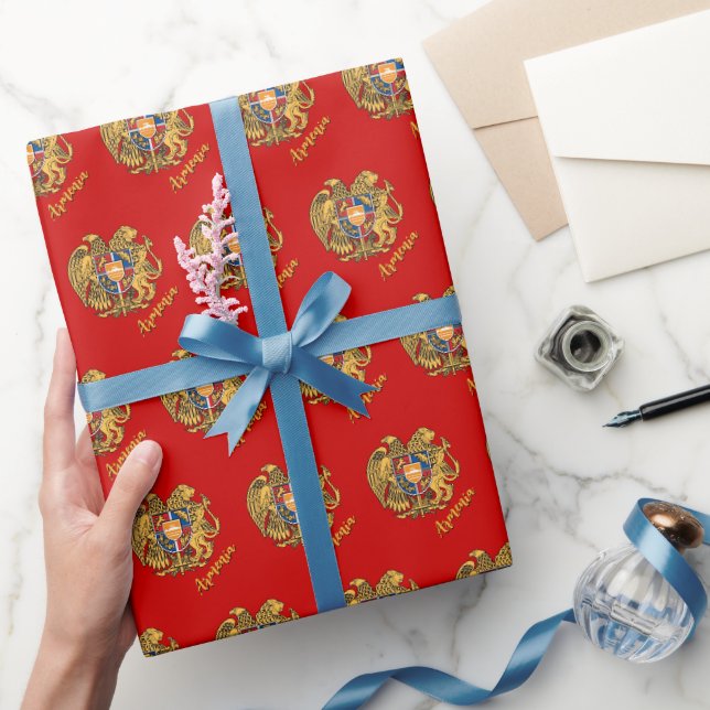 Papier Cadeau Arménie Cadeaux, Drapeau arménien, Emblème /Rouge (Cadeaux)